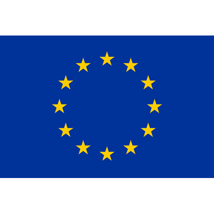 Blue flag with yellow stars in circle EU flag