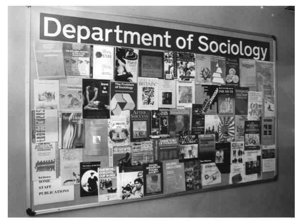 Wall of sociology book covers old