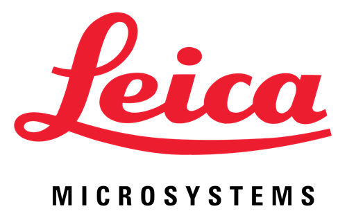 On the top the word "Leica" in red text, underneath in smaller black font is the word "Microsystems".