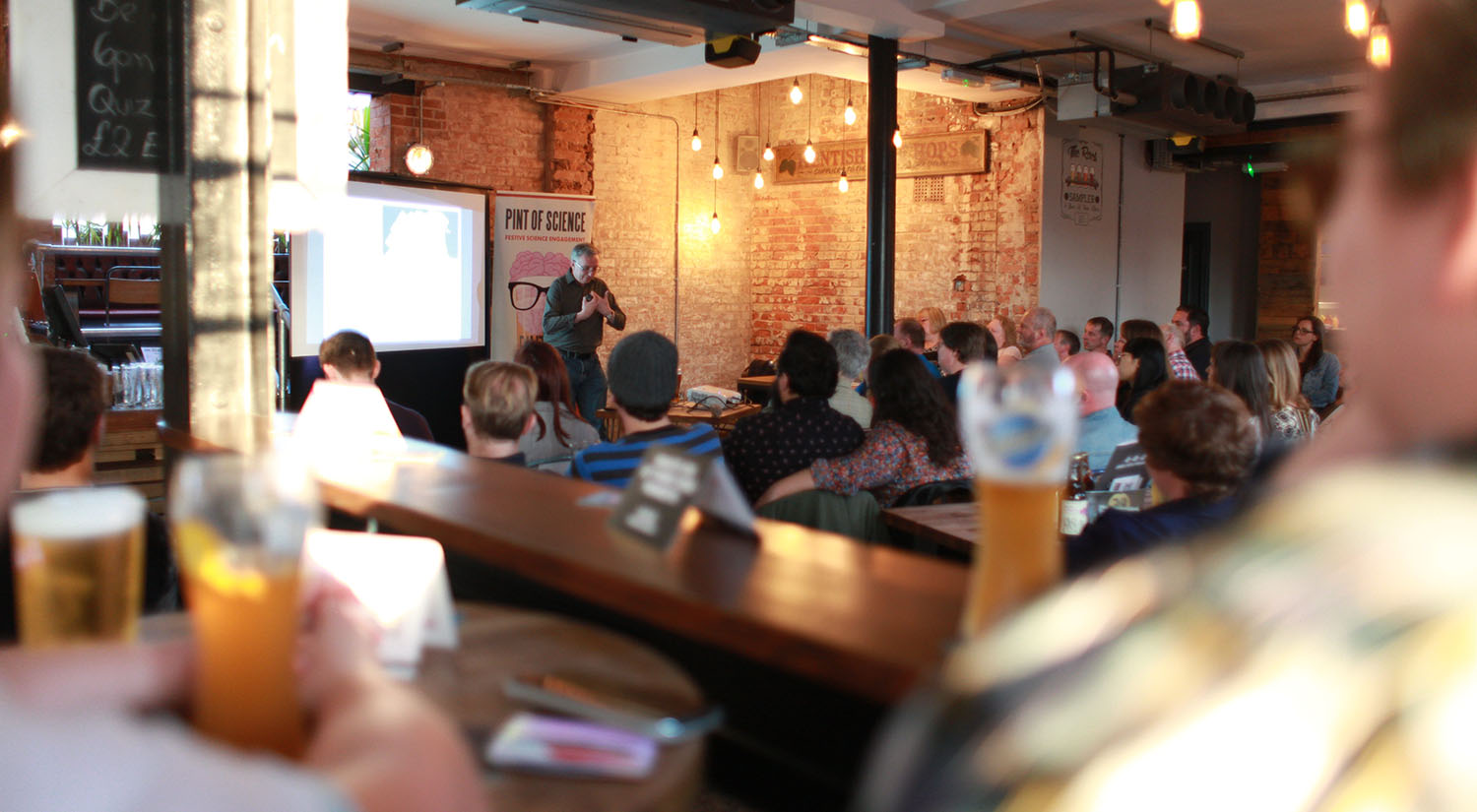 Pint of Science talk at Three Wise Monkeys, Colchester