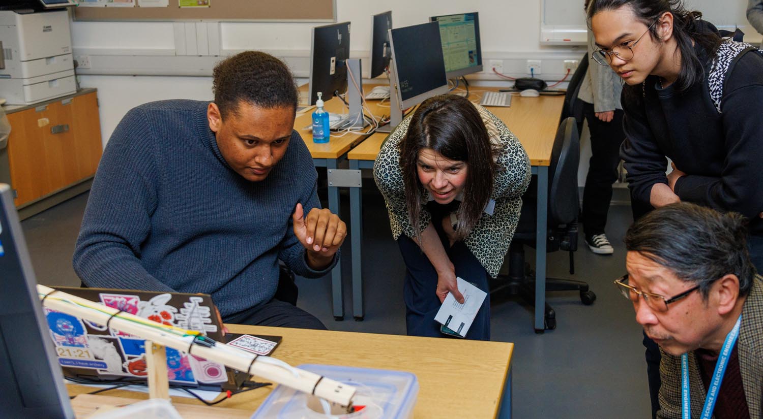 Students showing projects at CSEE Open Day