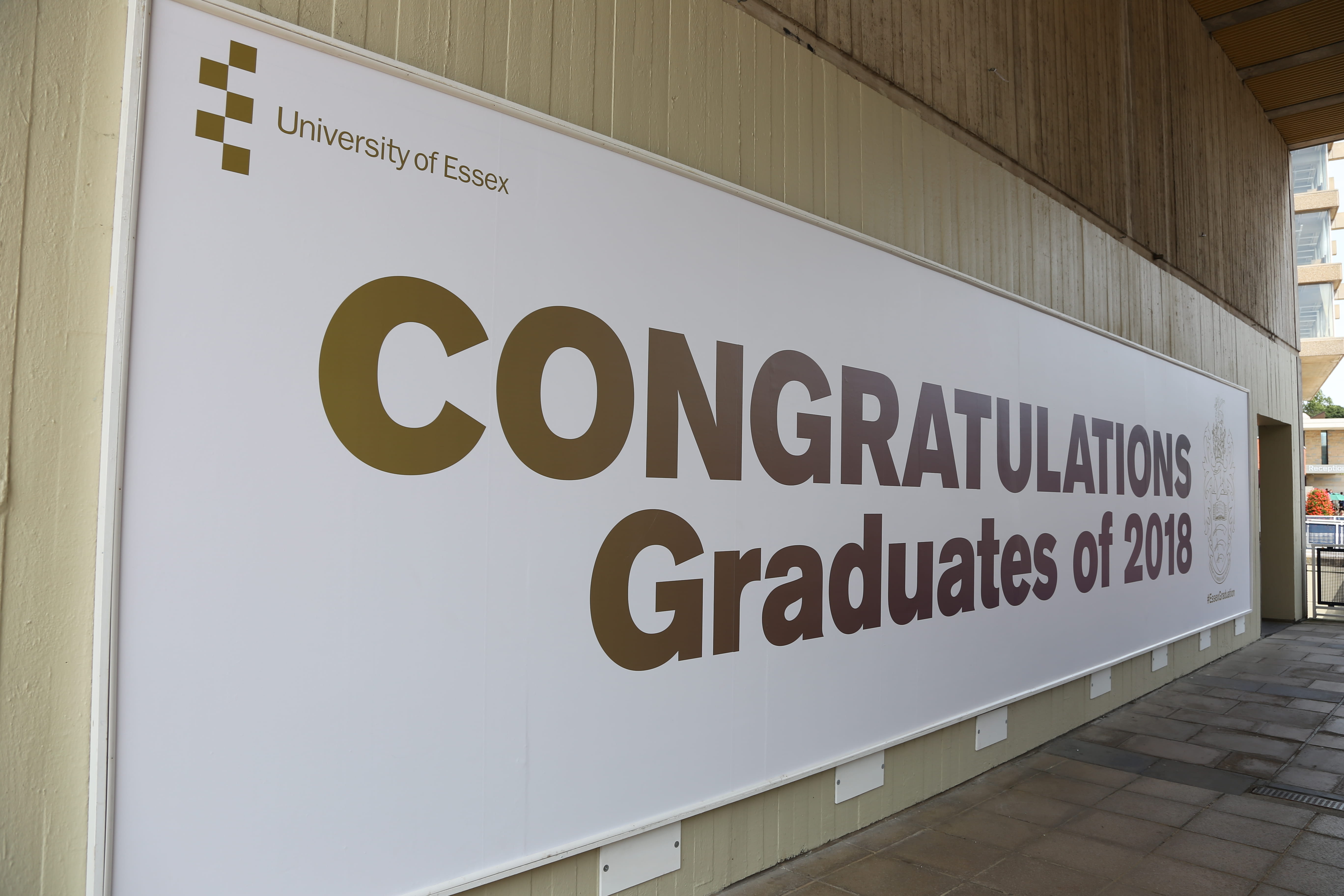 Graduation banner congratulating students 