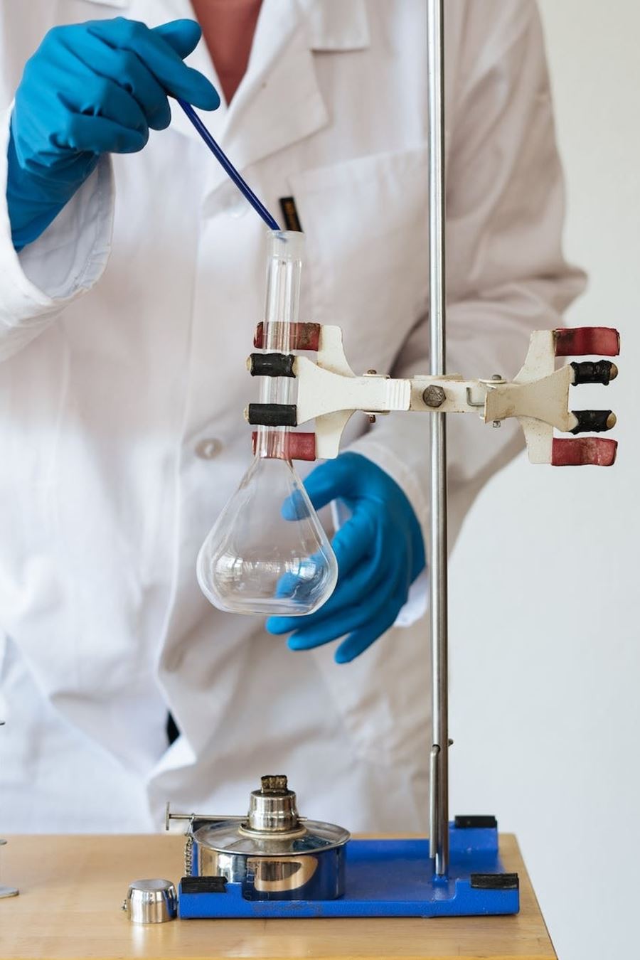 Lab technician performing dripping technique