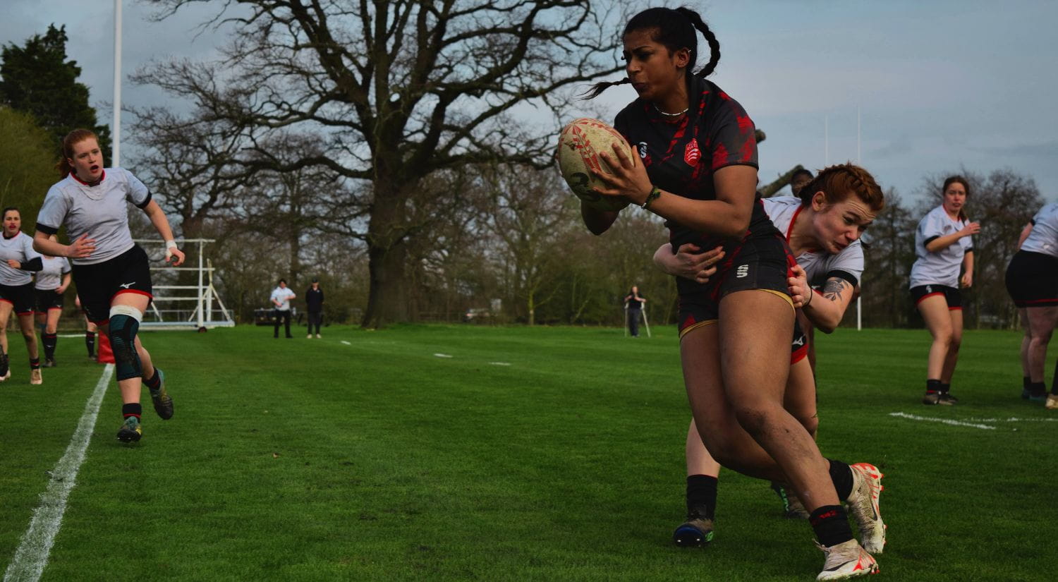 Crunch... powering towards the try line