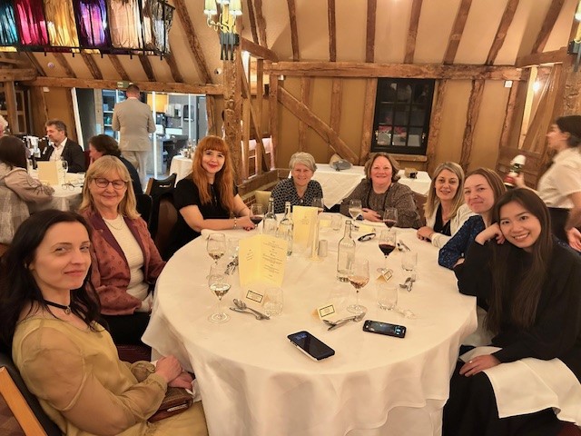 Guests dining at the international conference on crossing borders