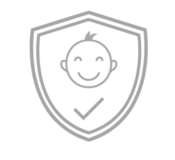 Child Influencer Project Logo, a drawing of a childs face with a tick in a sheild