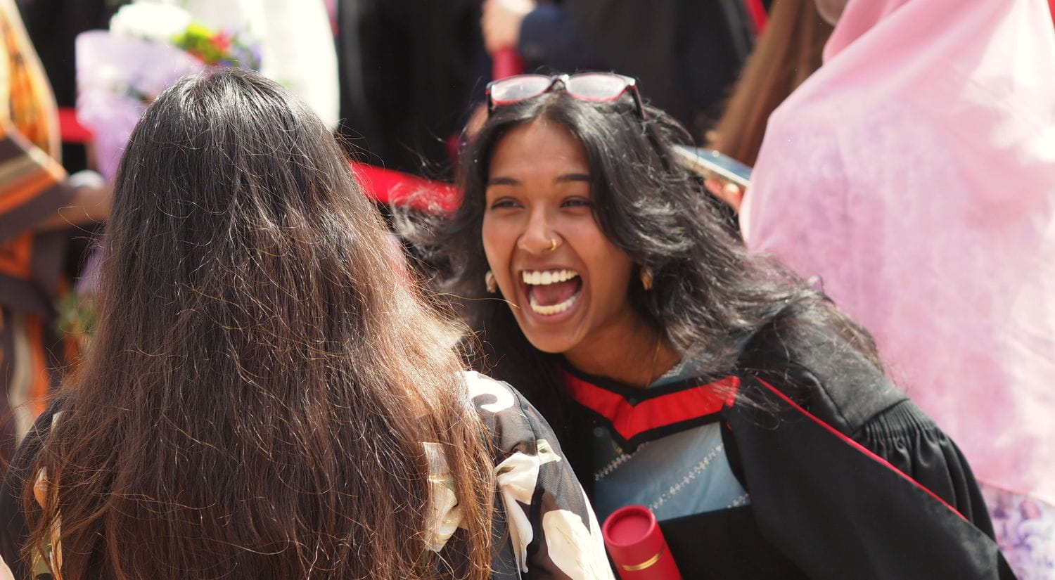 Joyous scenes on campus