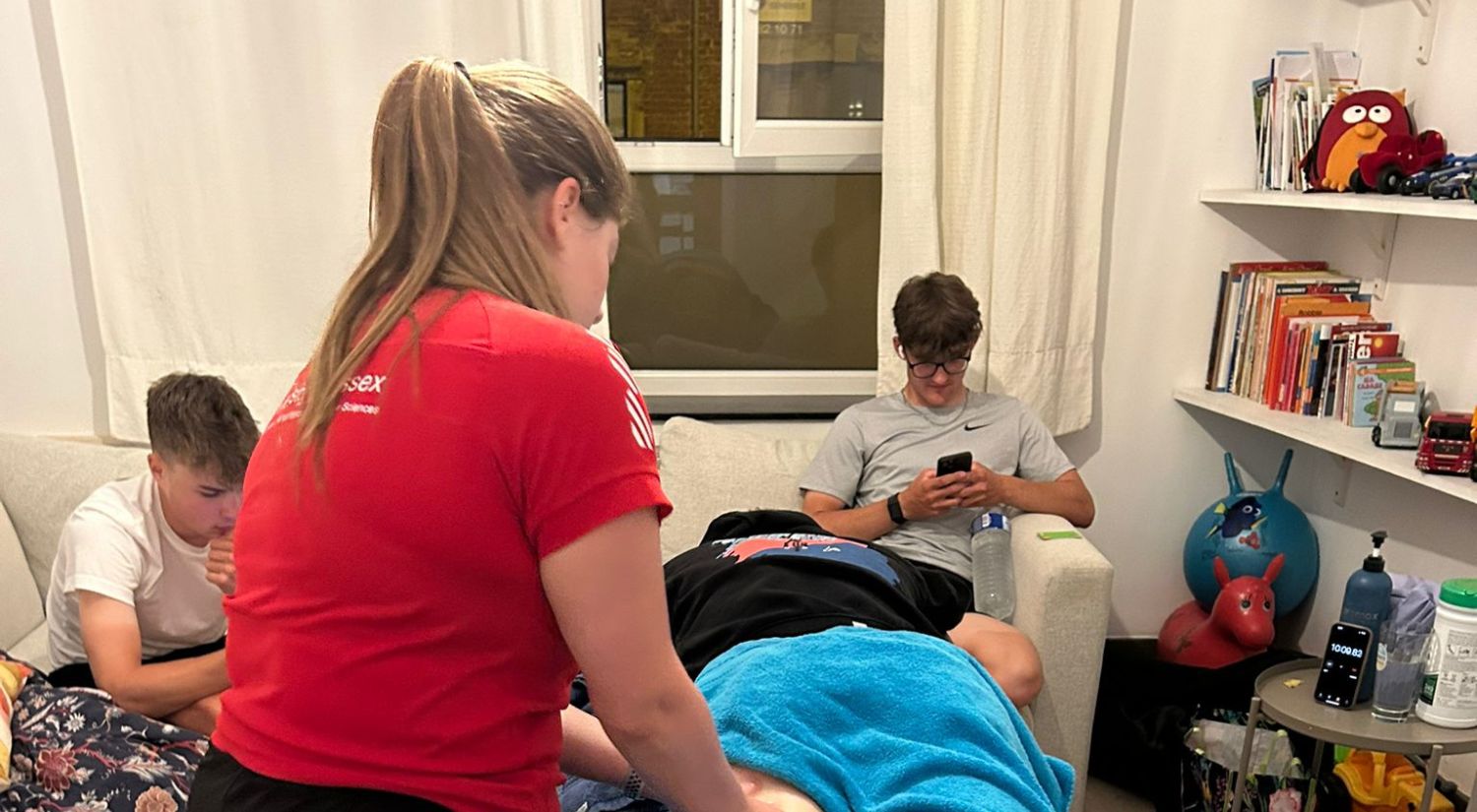 Blaise Bekir working with an athlete