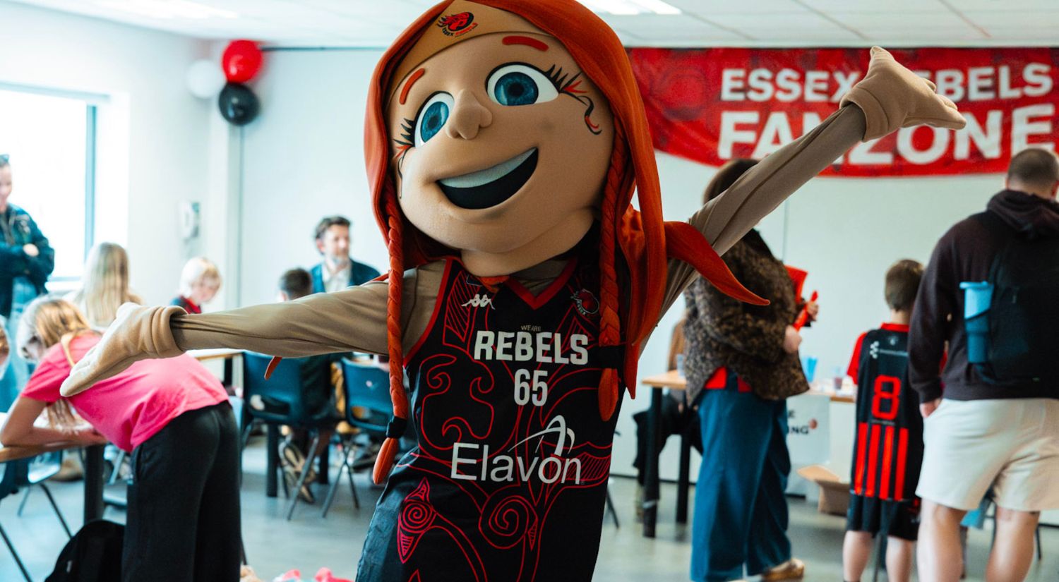 Mascot Queen B in the fanzone