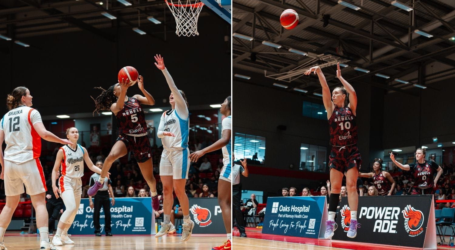 Rebels Quinesha Lockett and Maria Blazejewski shooting
