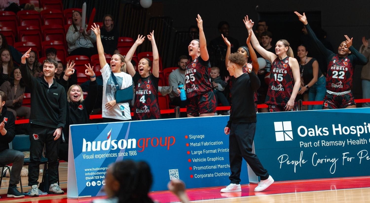 The Rebels bench celebrate