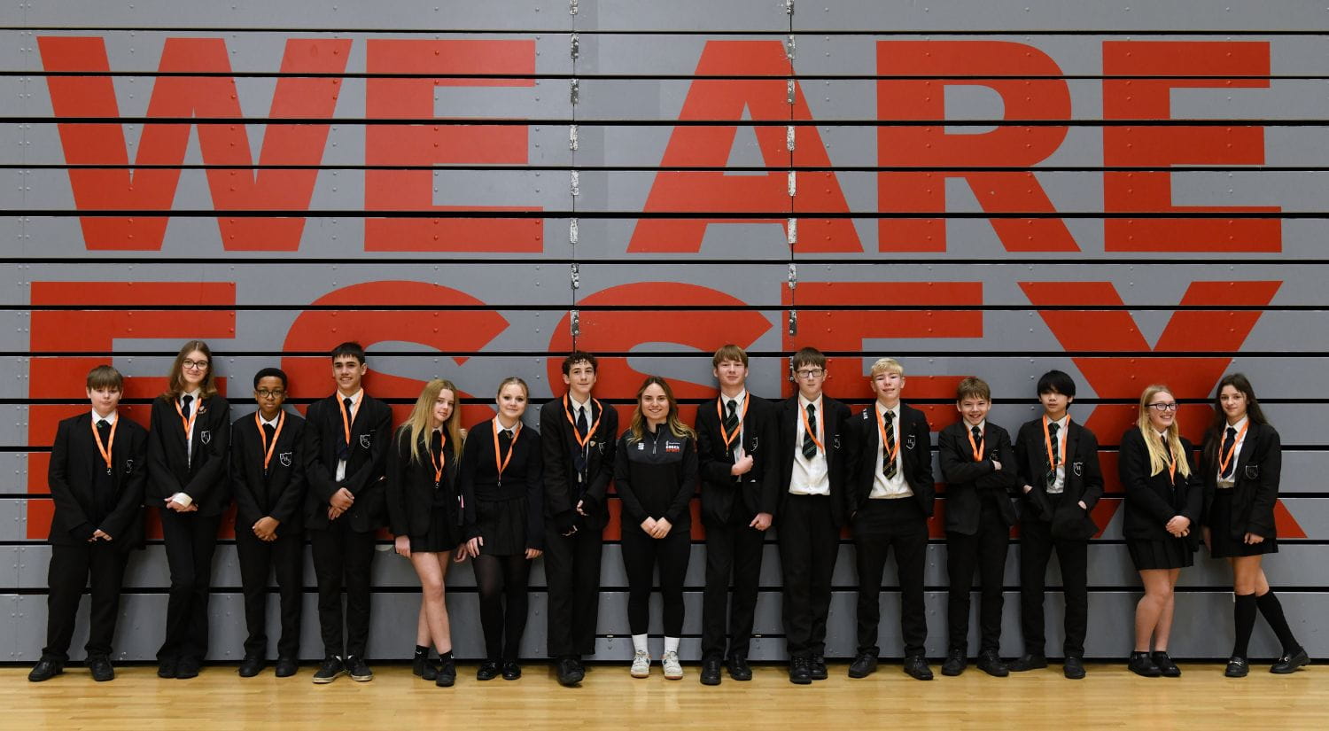 Sports Development Officer Jennifer Stanhope with the visiting students