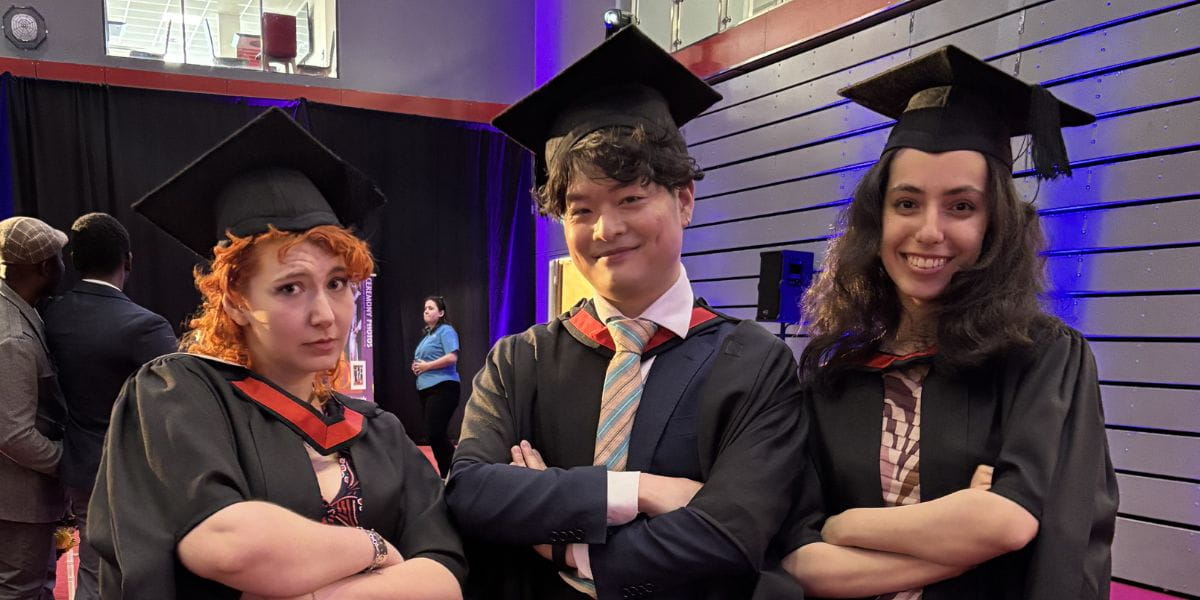 Sian, Genta and Zeynep at Graduation