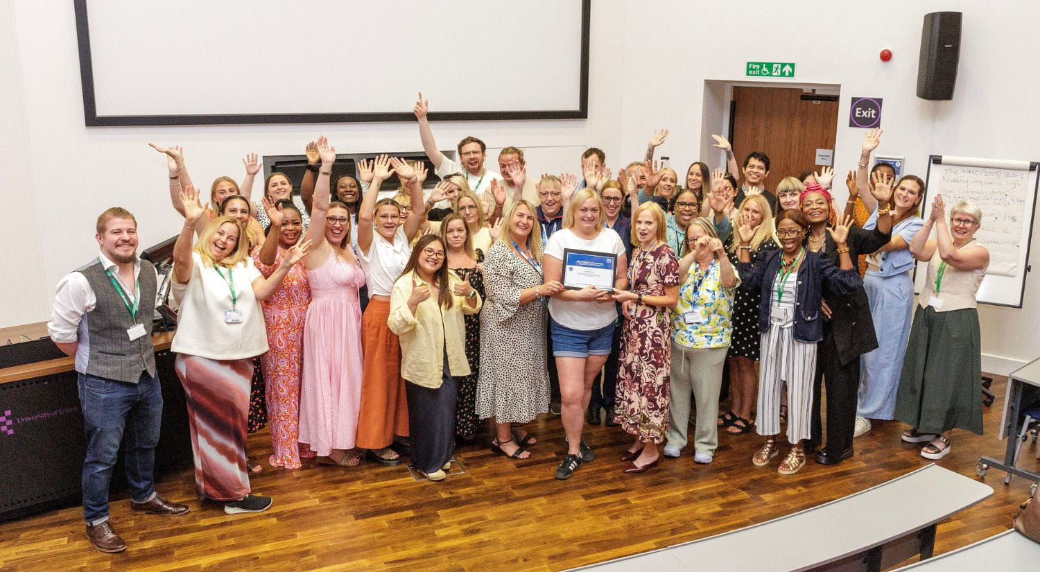 Sarah Mather with friends and colleagues