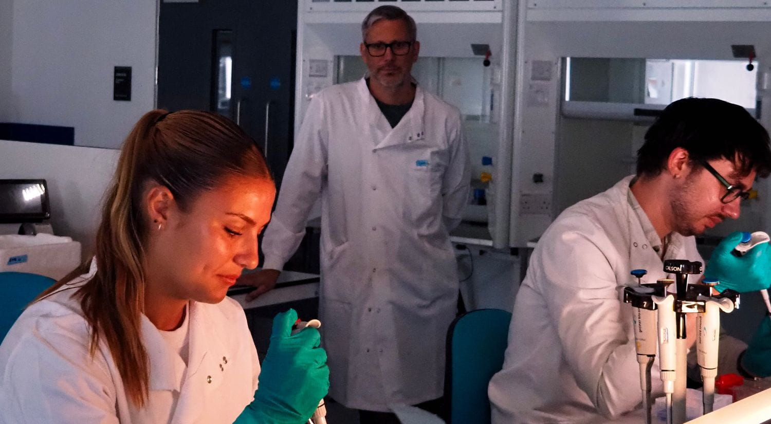 Dr Greg Brooke overseeing the work in the lab