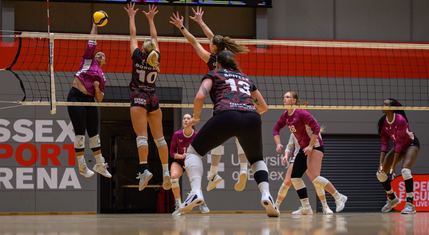 The Rebels block a smash