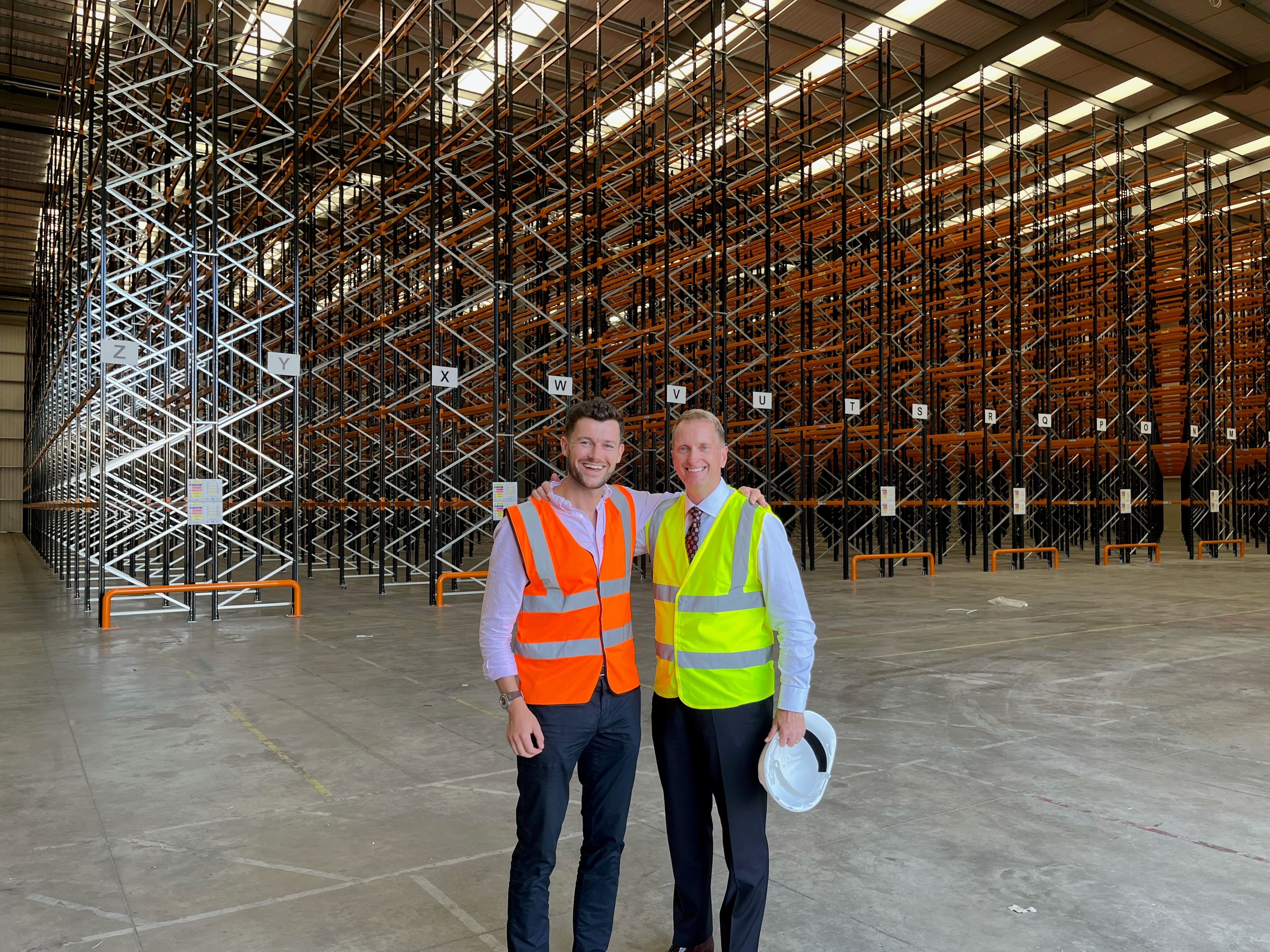 Andy and Josh inside the factory