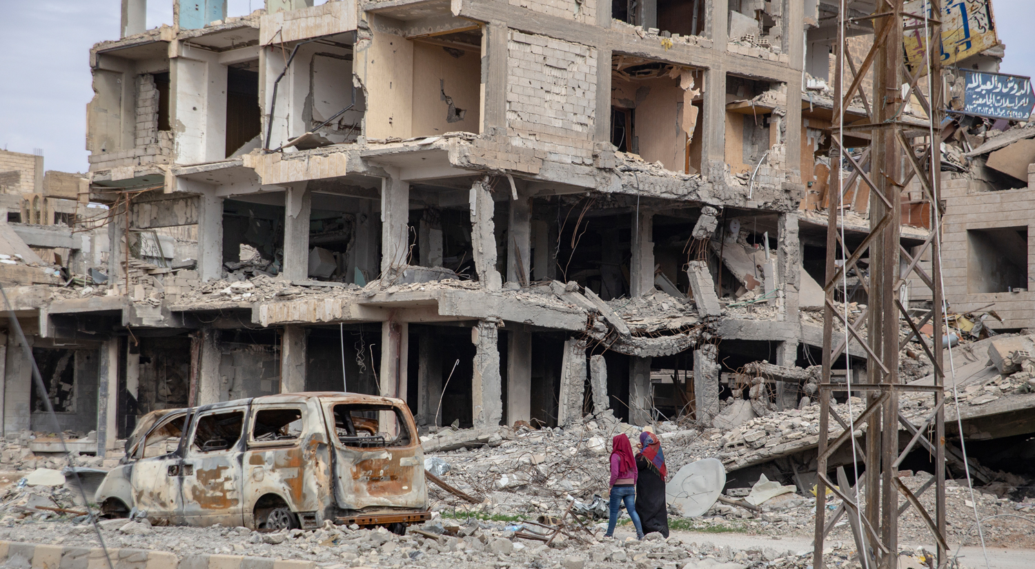 Destroyed building in Raqqa, Syria.