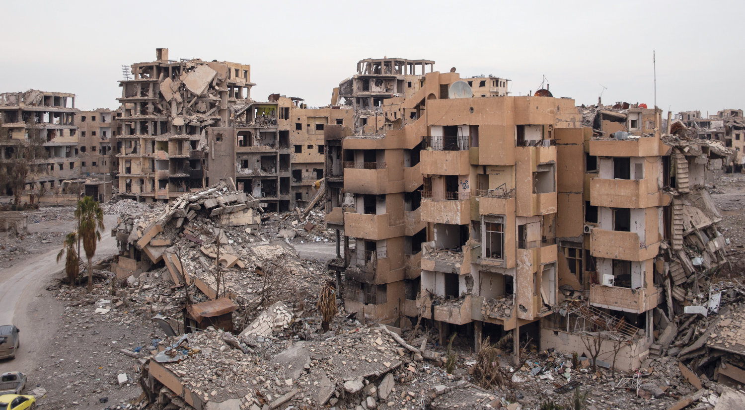 Entire neighbourhood destroyed in Raqqa, Syria.