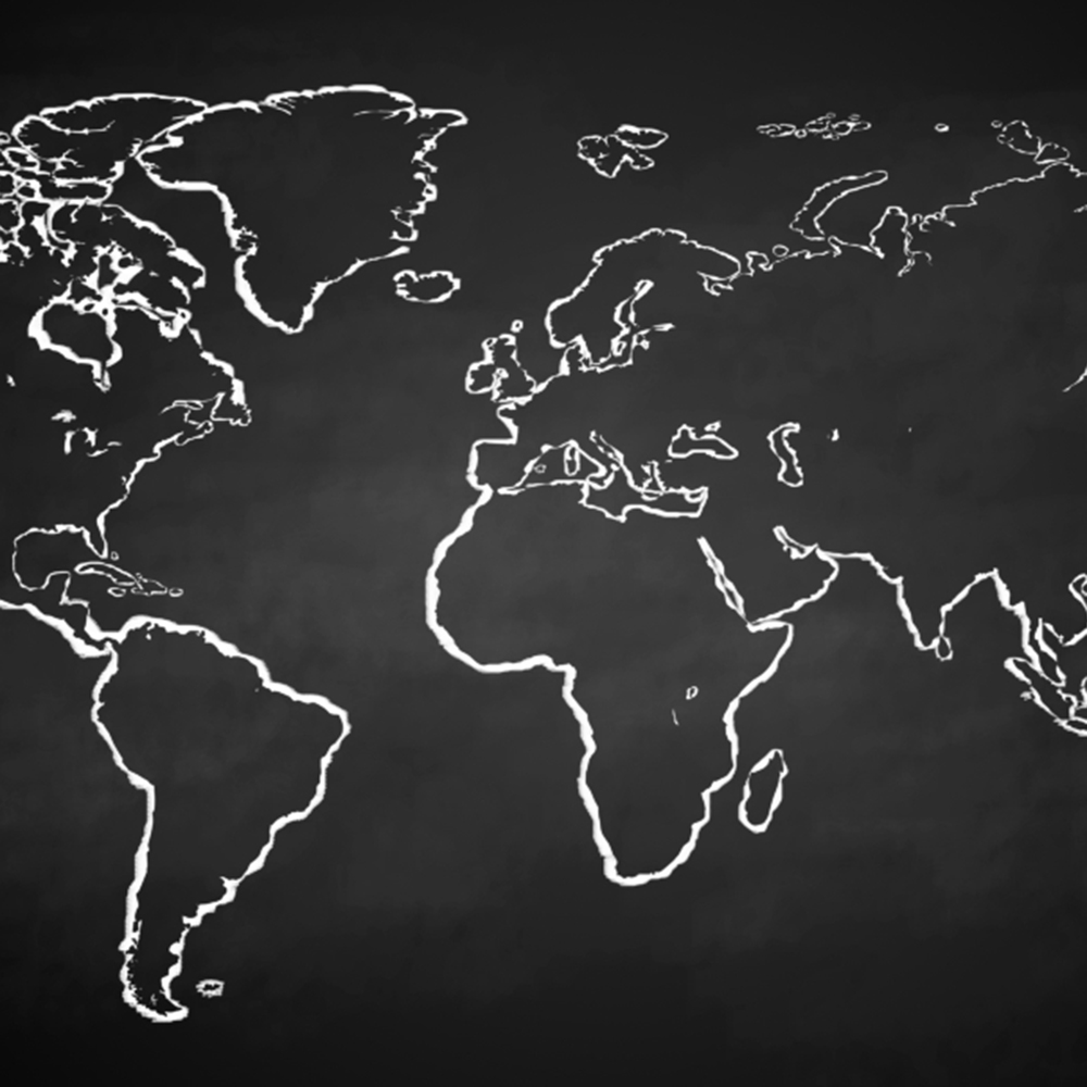 Black and white world map