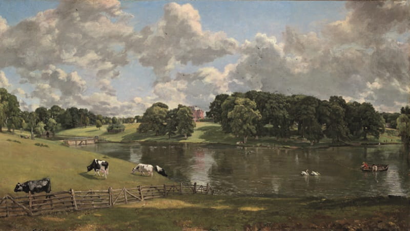 A painting of Wivenhoe House by John Constable.