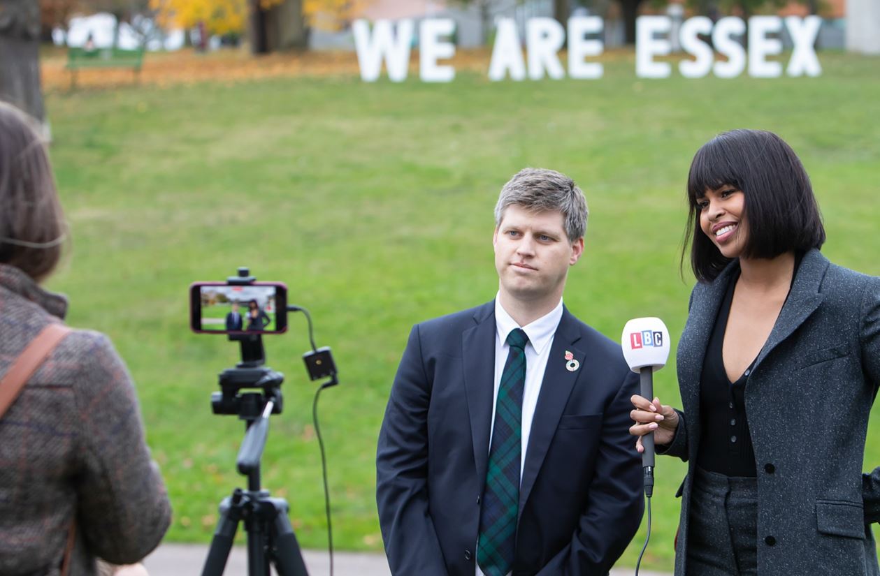 Michael Sheldrick, Co-Founder of Global Citizen,  and Sabrina Elba being interviewed