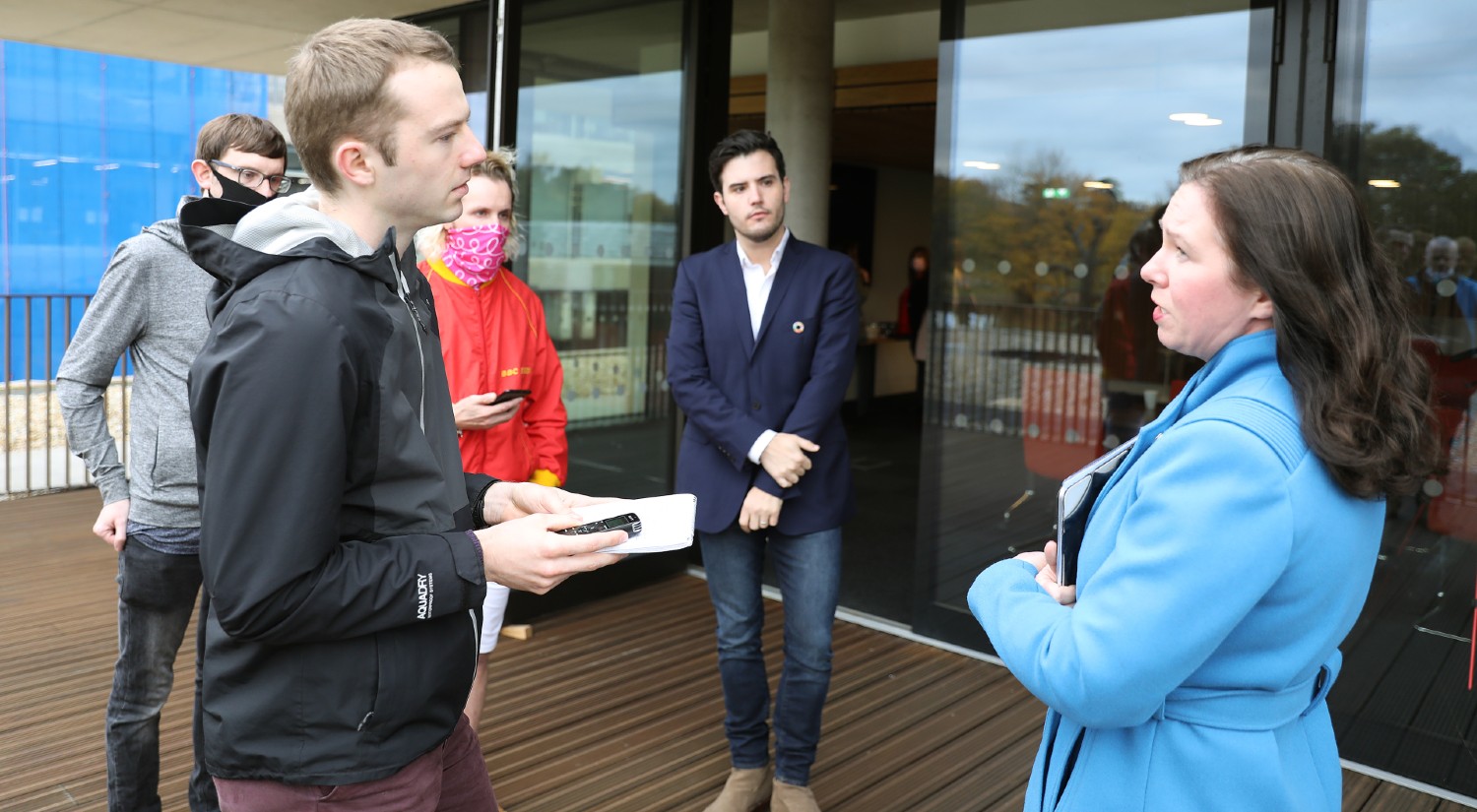 Professor Fox O’Mahony speaks to the press