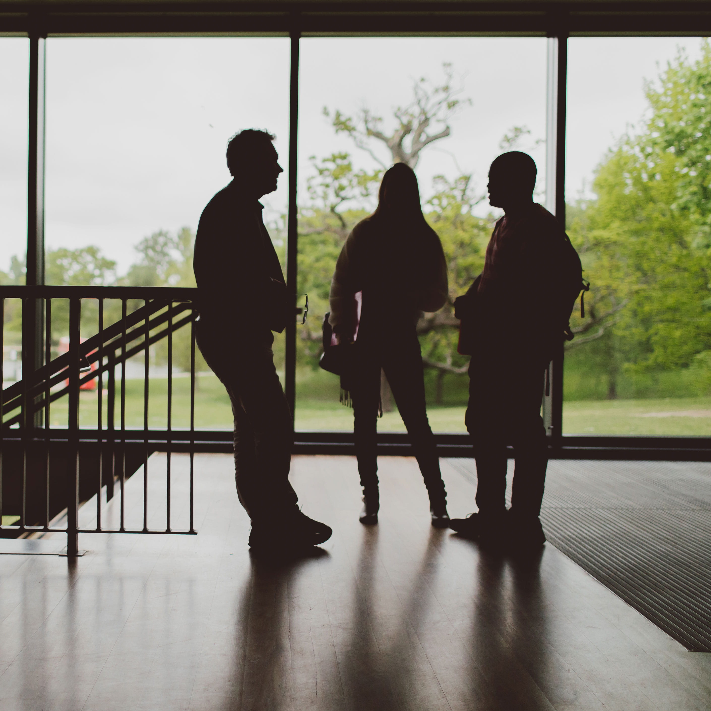 group of people talking