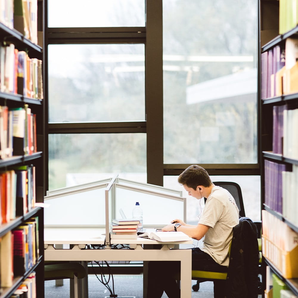 Student in Library