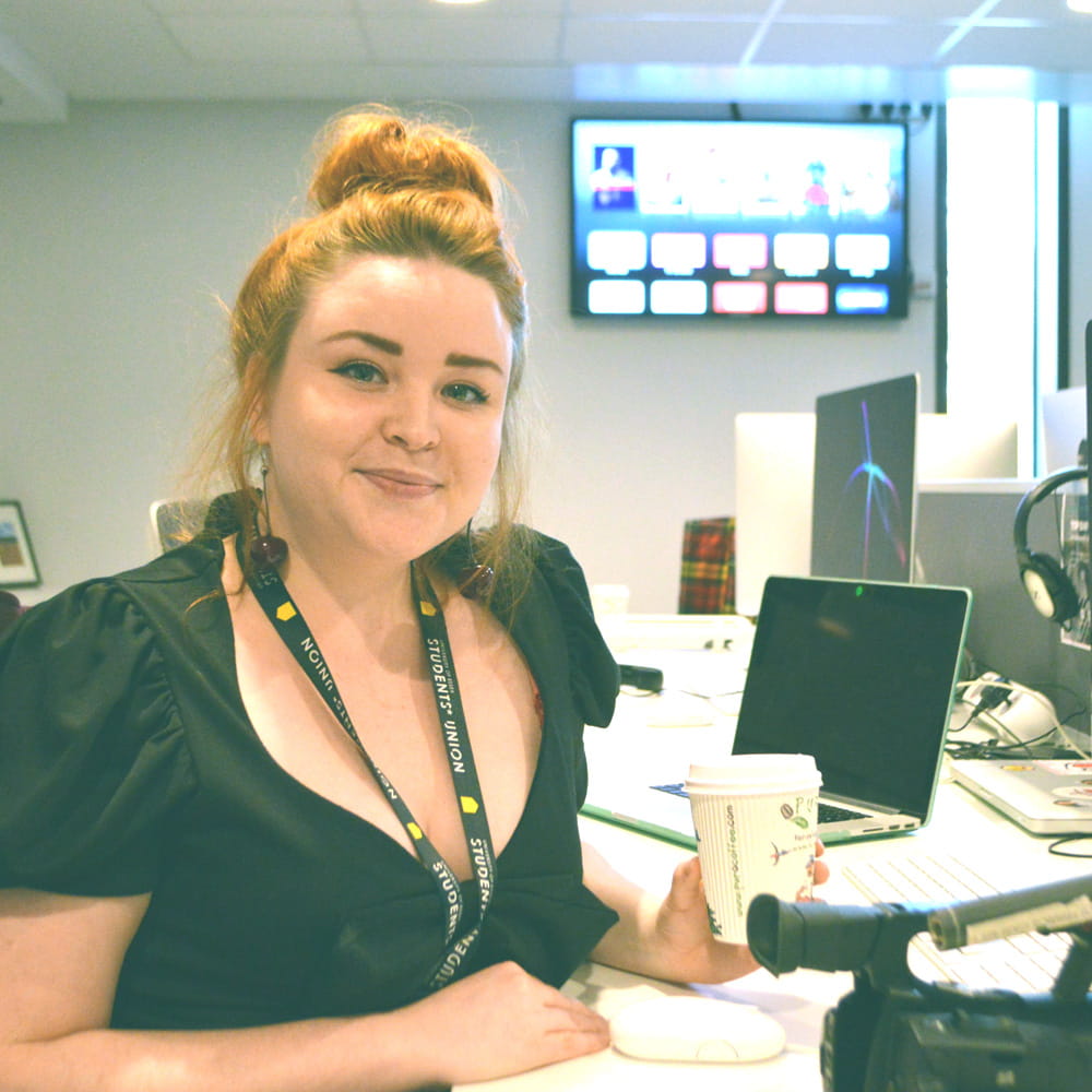 Elise Kumm in the Rebel studios