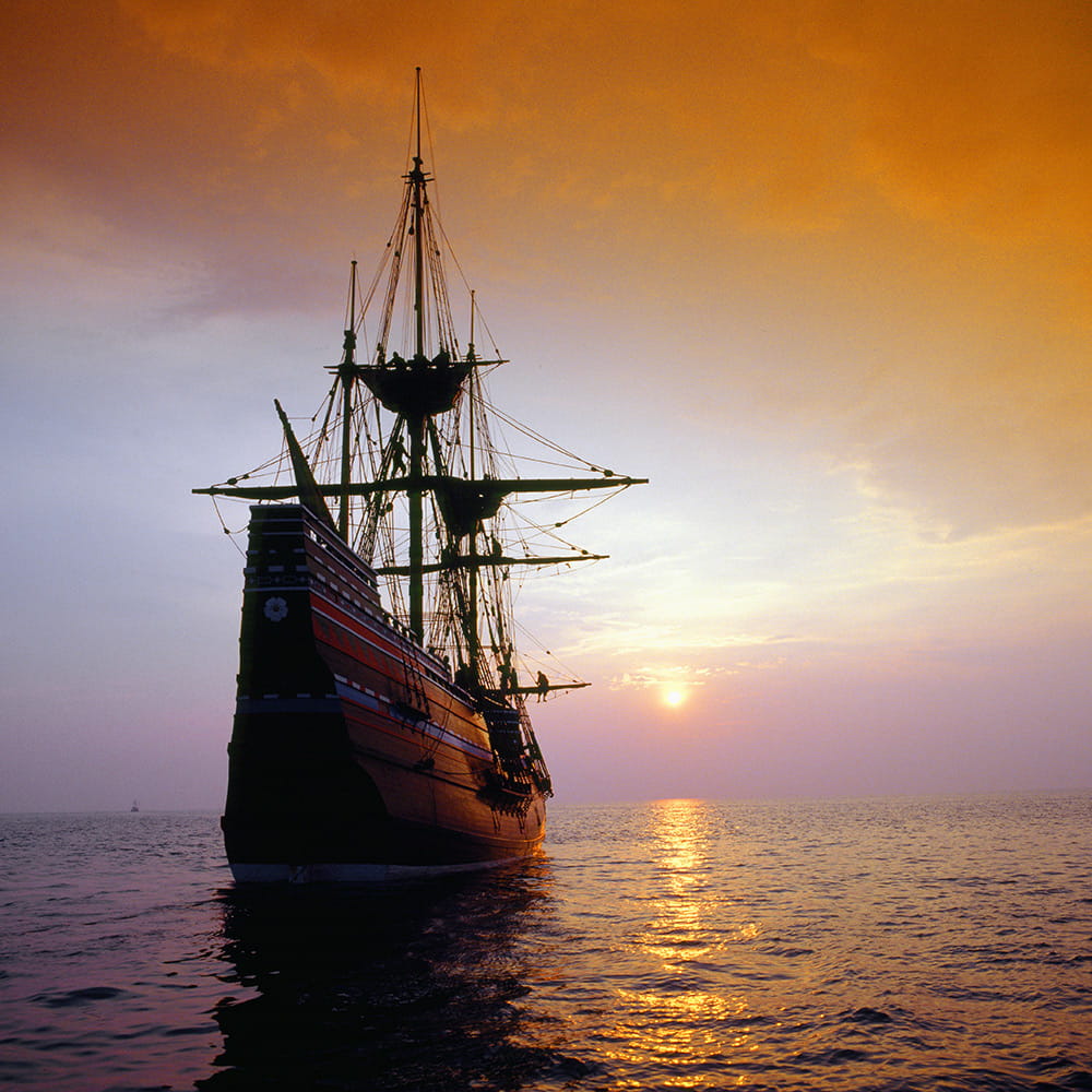A replica of the Mayflower