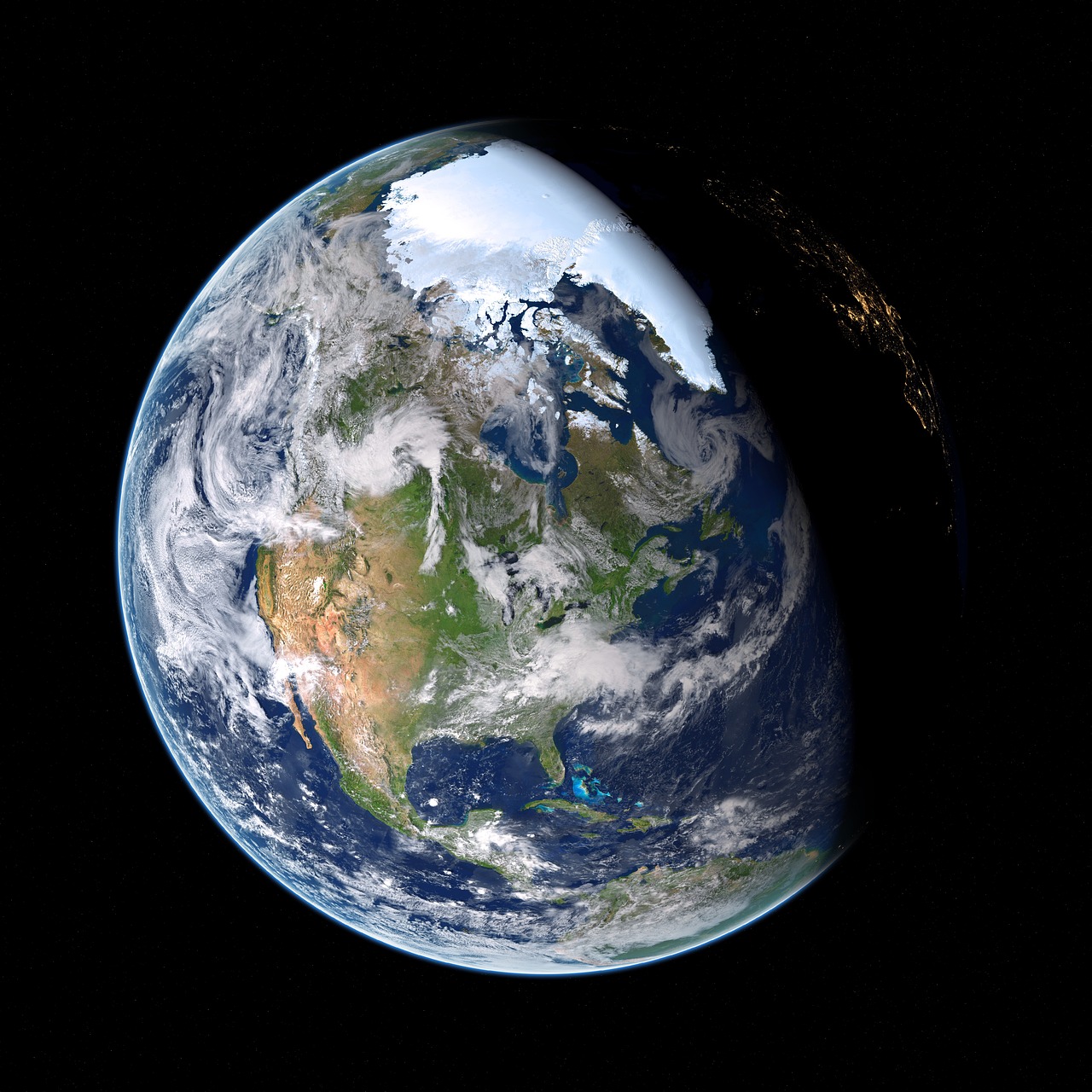 A photograph of the Earth from space.