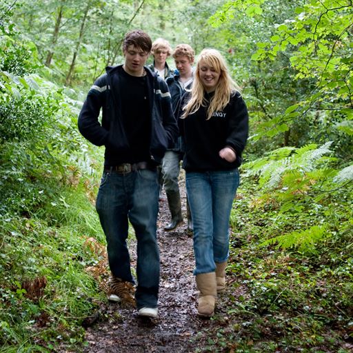 teenagers in woods