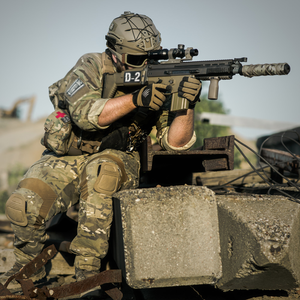 Military personnel in action