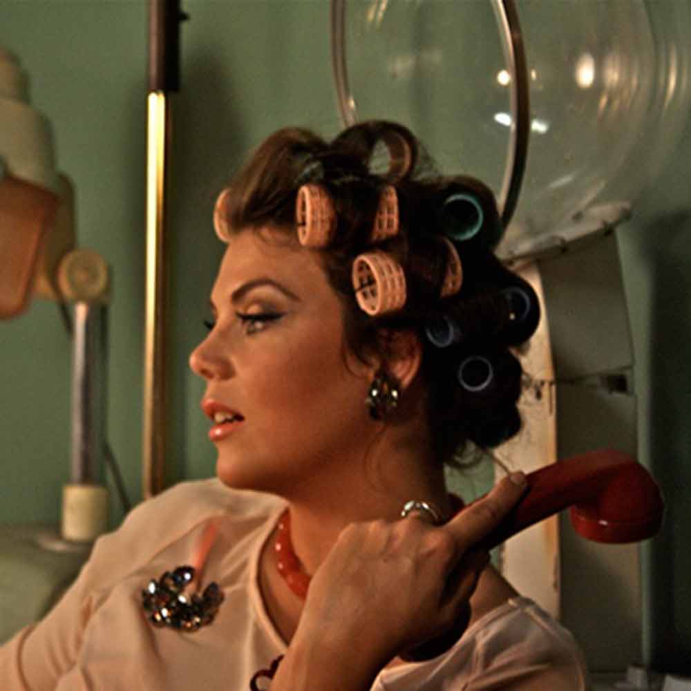 Archive picture of woman with curlers in her hair