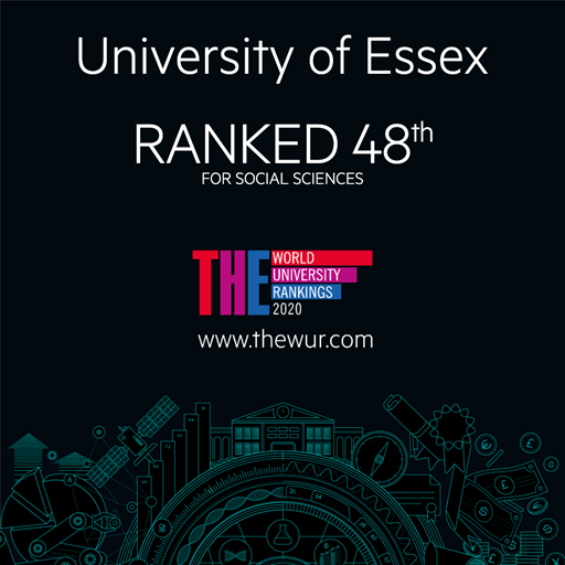 The University of Essex is once again ranked in the global elite for the social sciences after being ranked 48th in the Times Higher Education (THE) World University Rankings 2020