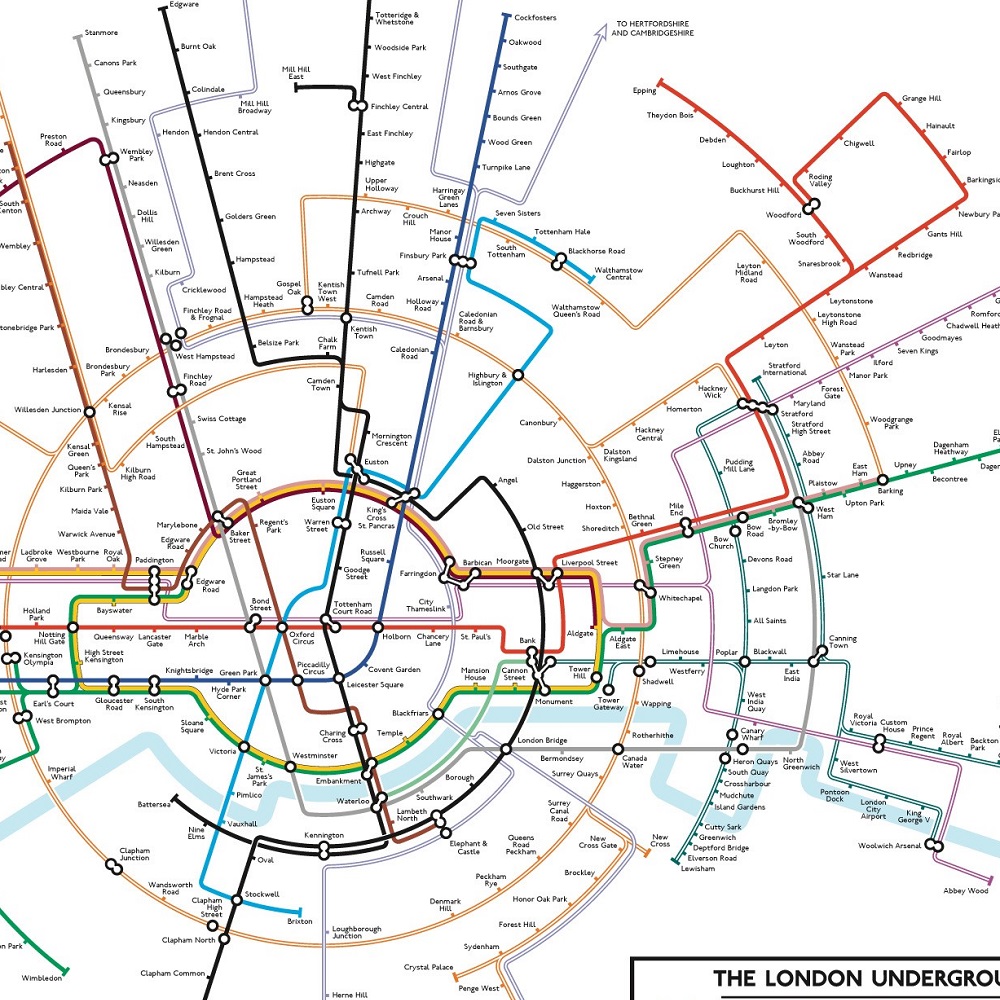 A Tube map design by Maxwell Roberts