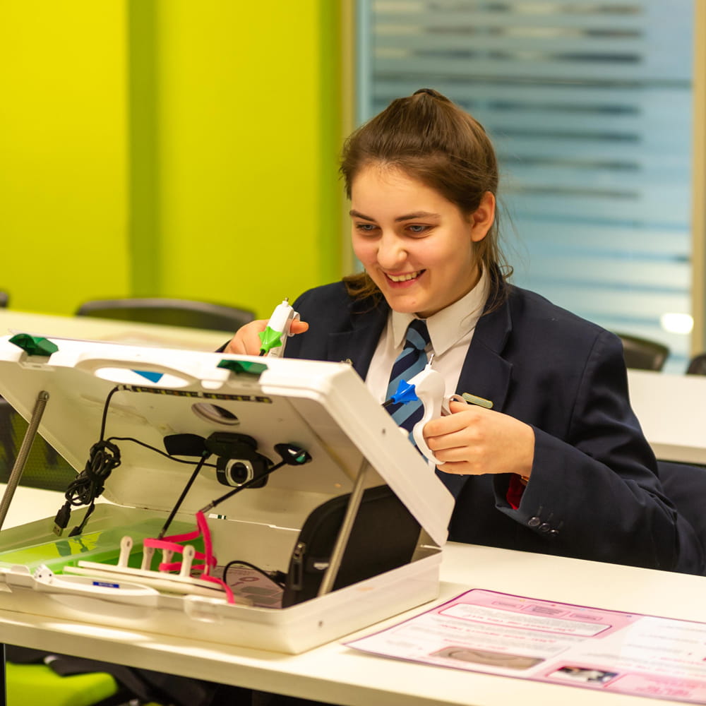 schoolgirl at stem event