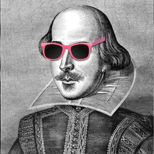 William Shakespeare with sunglasses on 