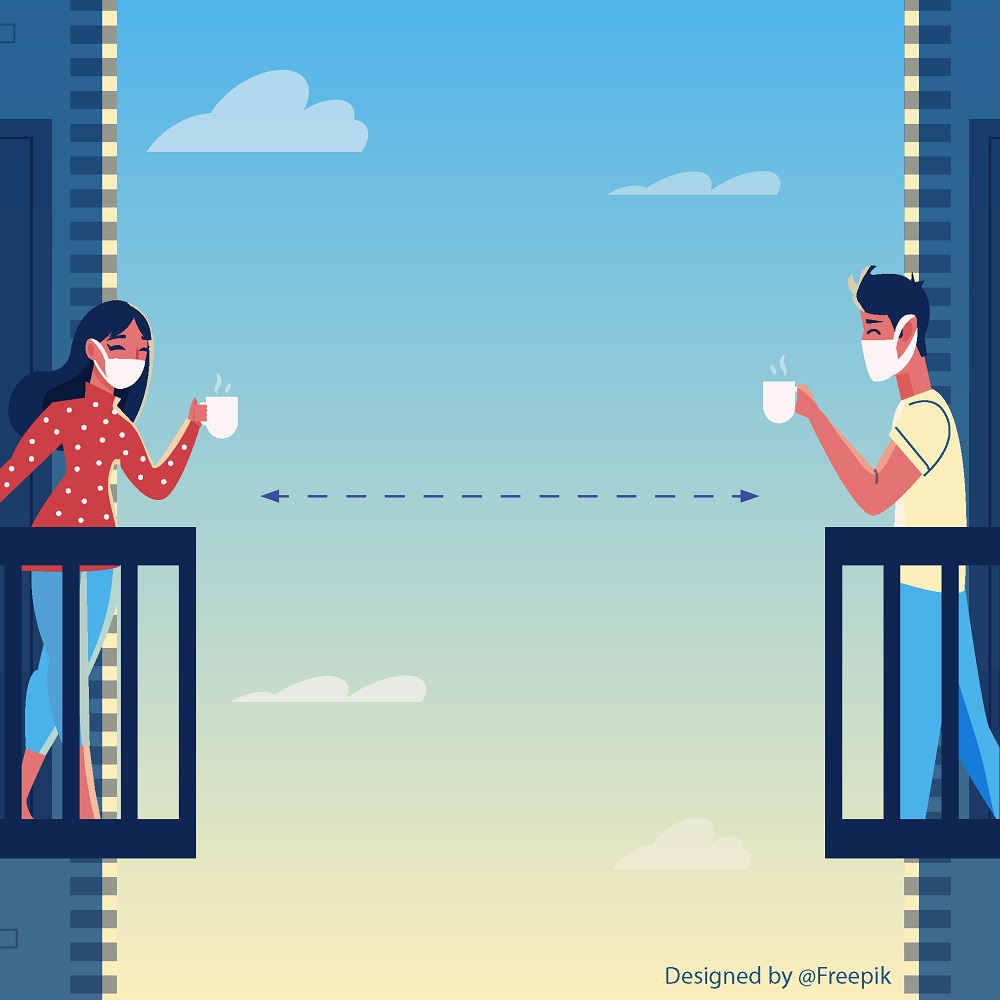 social distancing cartoon