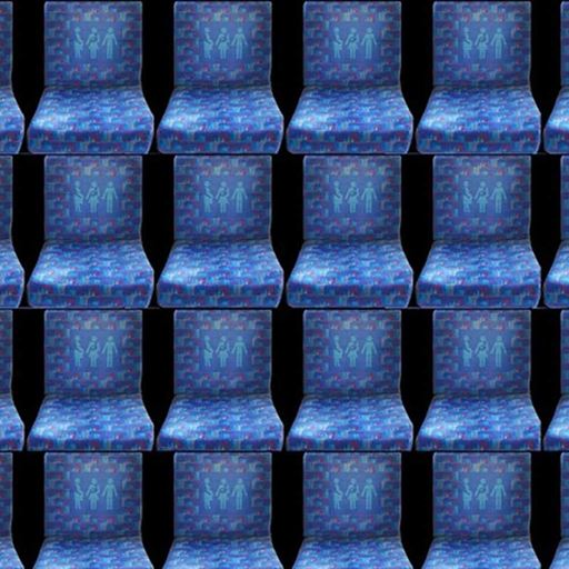 a grid of blue/purple priority seats from a bus or train