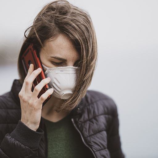 Woman wearing mask