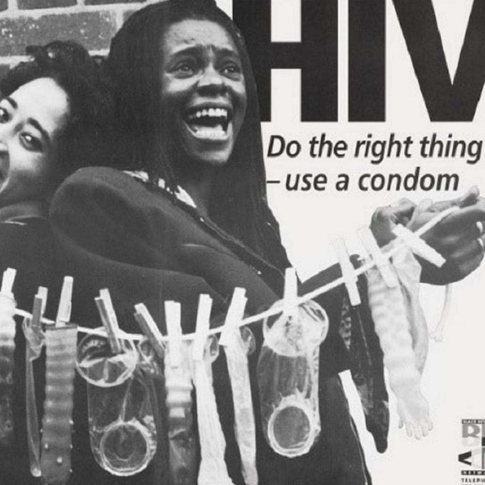 Two people promoting sexual health