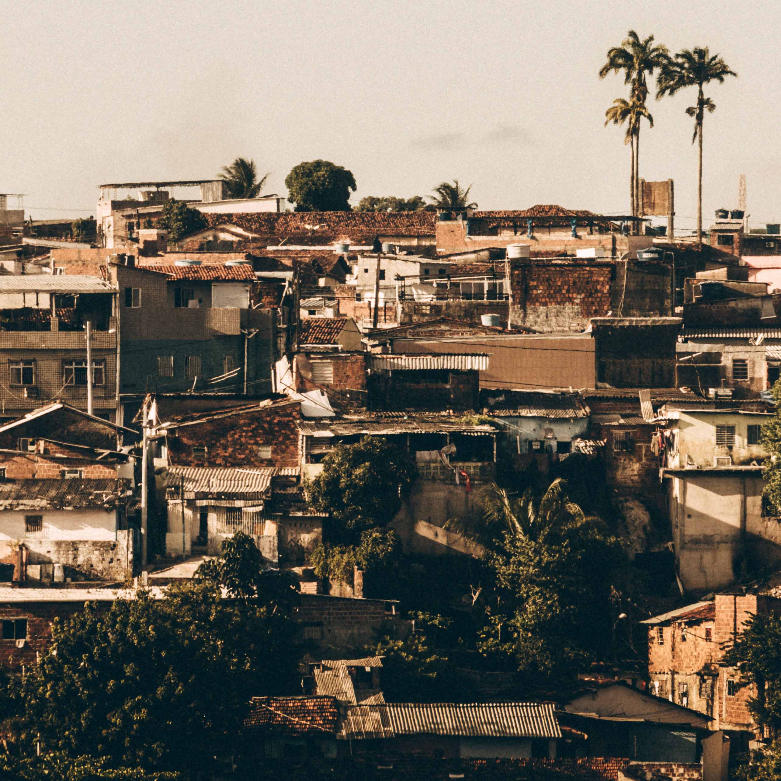 View across the rooftops of a favela in Brazil