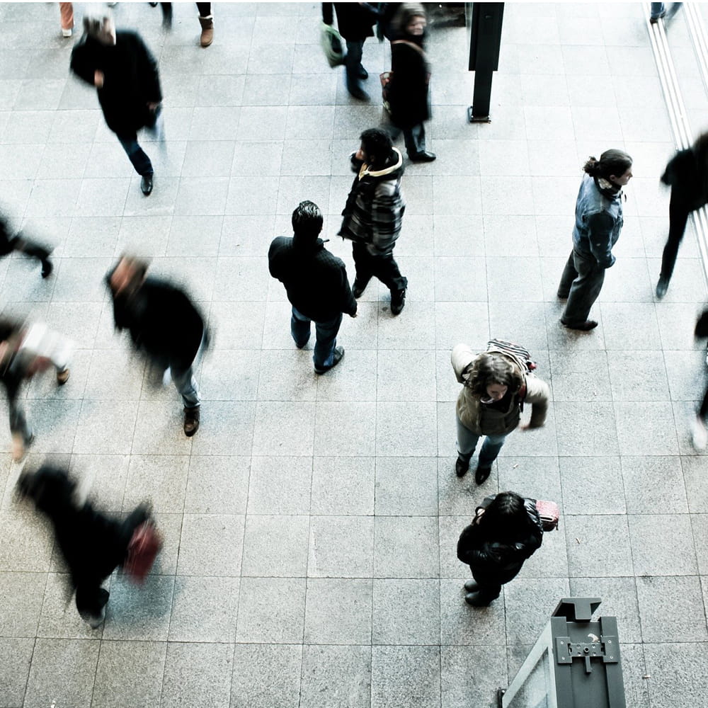 People walking about