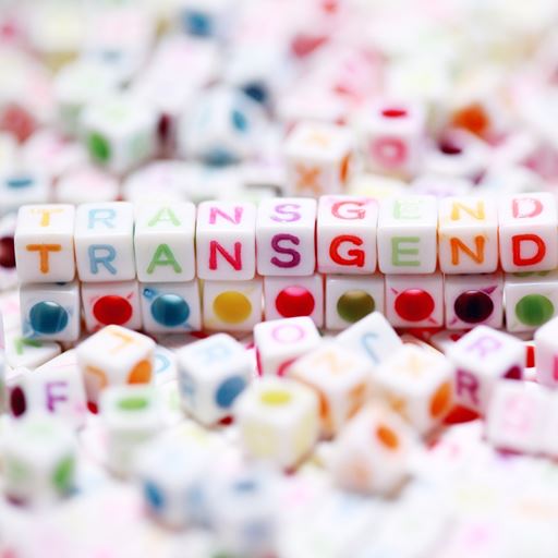 Transgender spent out in letter blocks