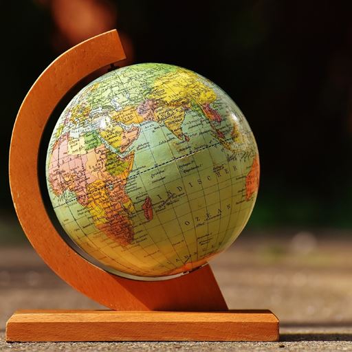 World globe on table
