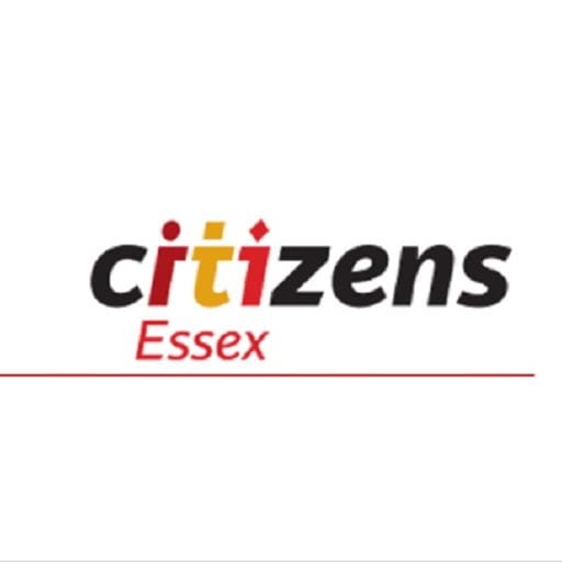 graphic logo reading Citizens Essex in red, yellow and black text on white background