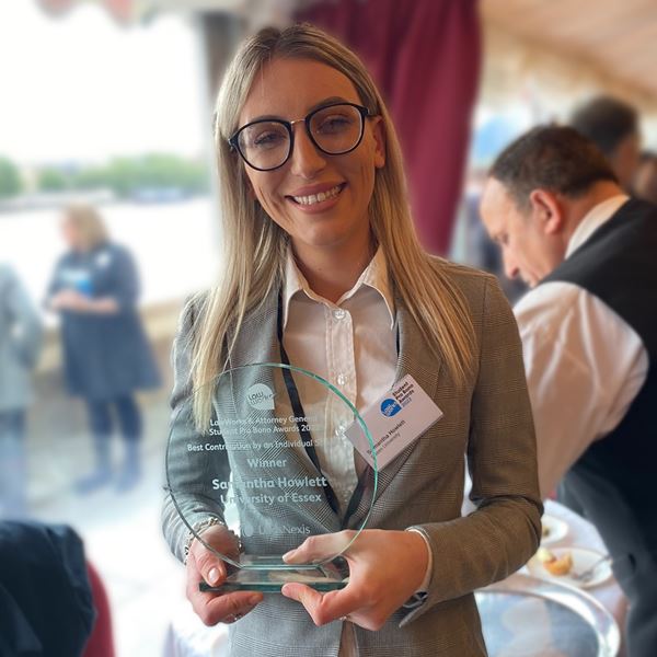 Law student scoops first prize at high-profile awards | University of Essex