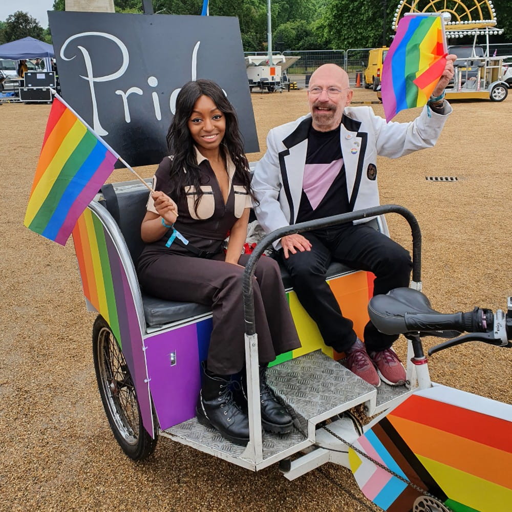 Professor Rainer Schulze with Yasmin Benoit in parade